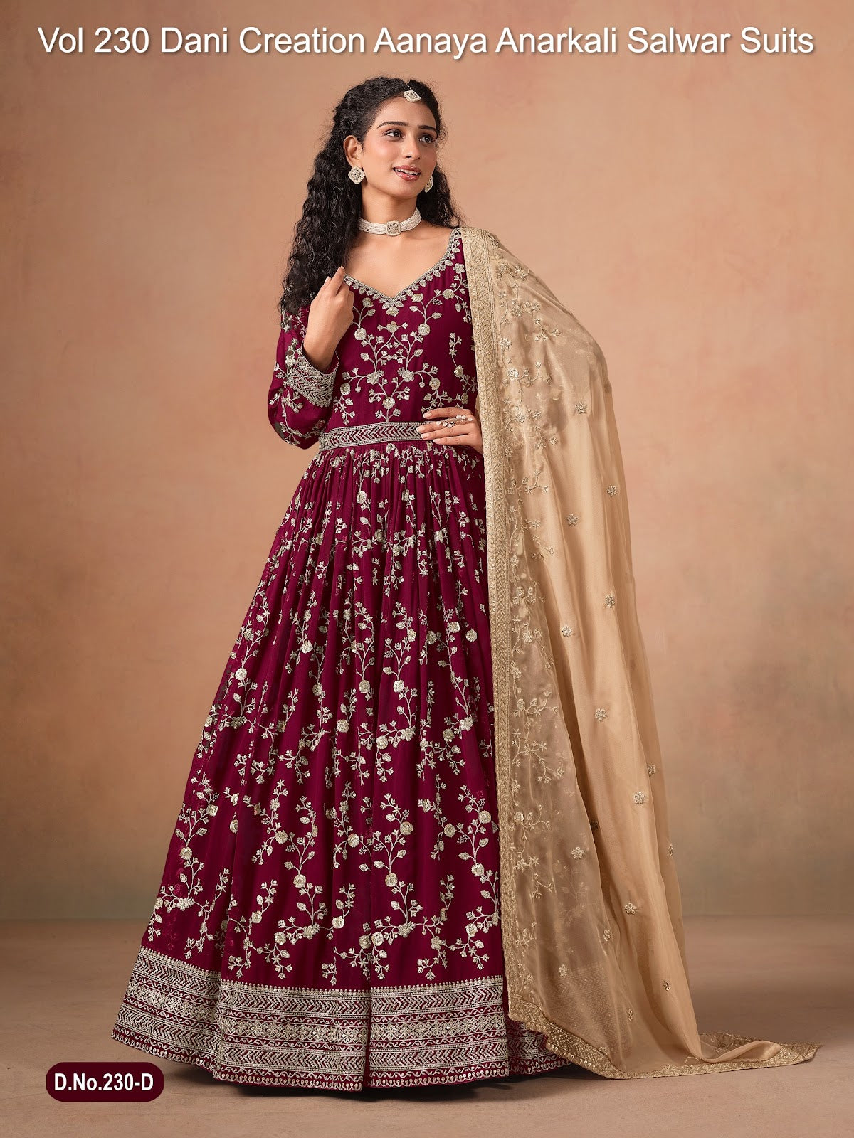Vol 230 Dani Creation Aanaya Fox Georgette Anarkali Salwar Suits Wholesaler India