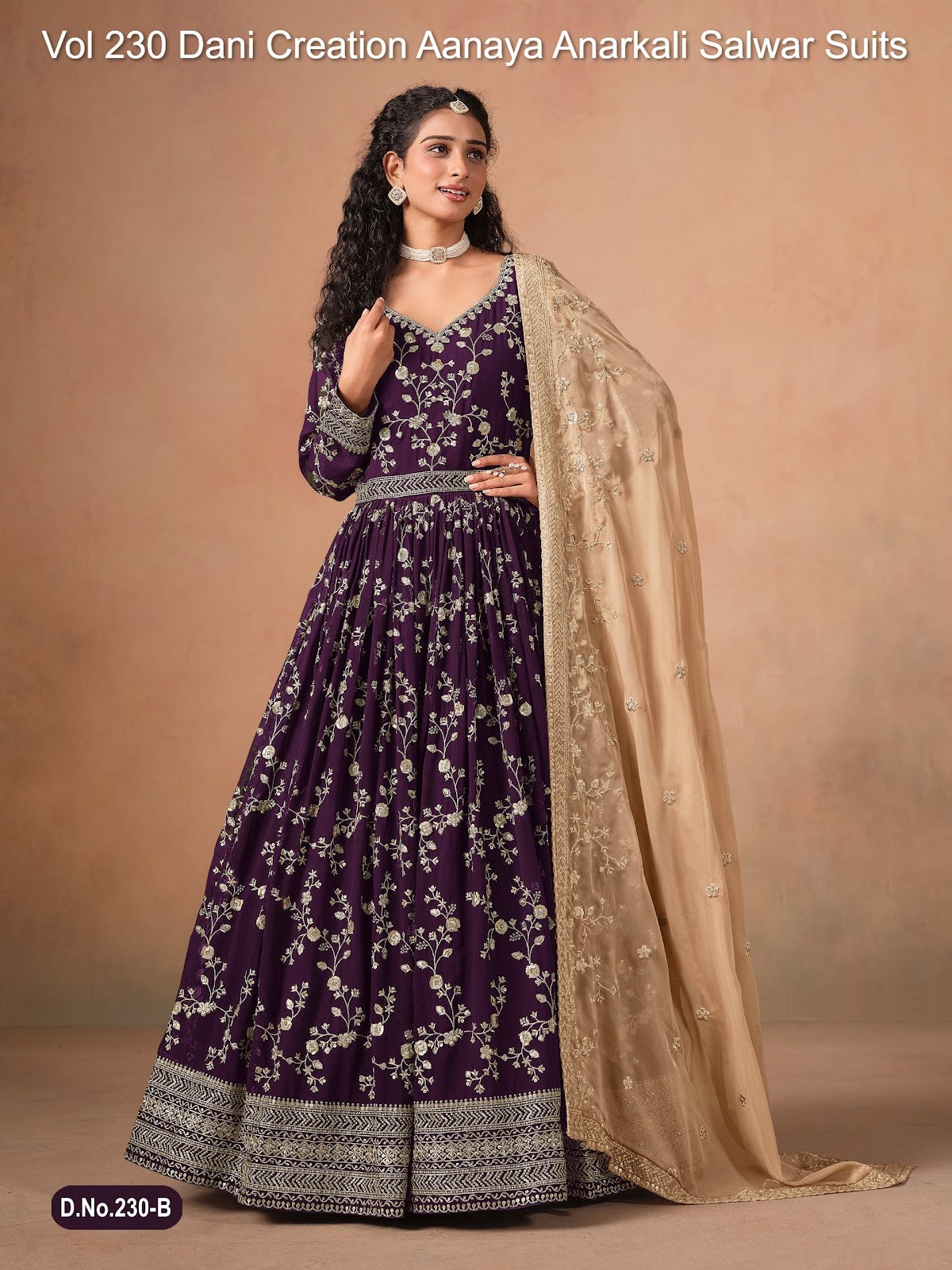 Vol 230 Dani Creation Aanaya Fox Georgette Anarkali Salwar Suits Wholesaler India
