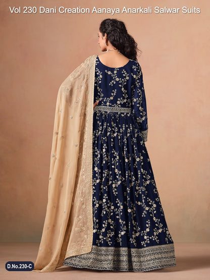 Vol 230 Dani Creation Aanaya Fox Georgette Anarkali Salwar Suits Wholesaler India