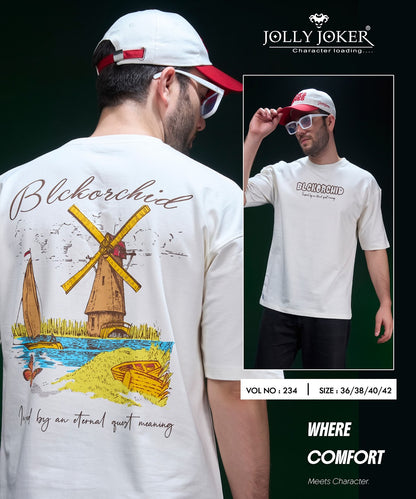 Vol 234 Drop Shoulder Jolly Joker Cotton Looper Mens Tshirts Wholesale Price