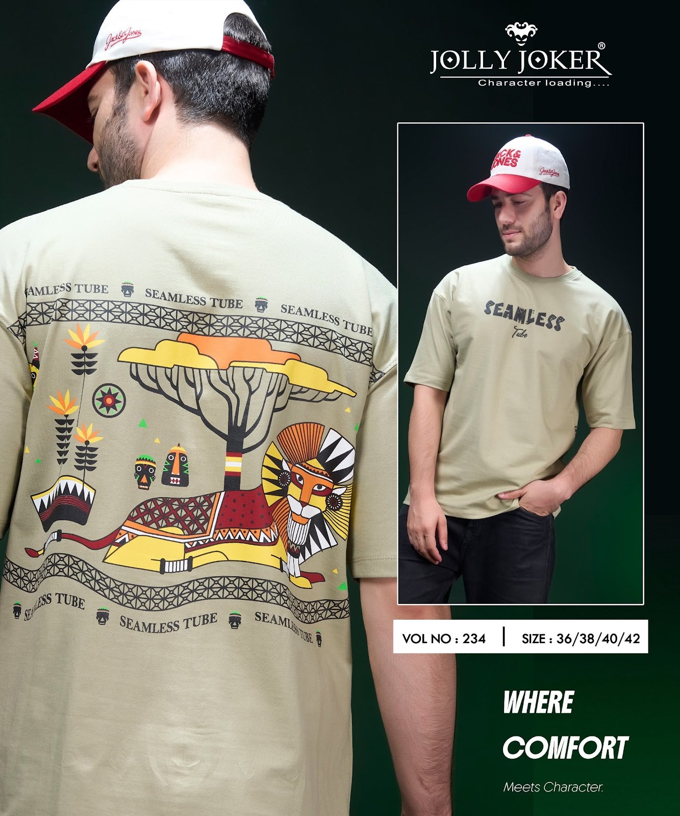 Vol 234 Drop Shoulder Jolly Joker Cotton Looper Mens Tshirts Wholesale Price