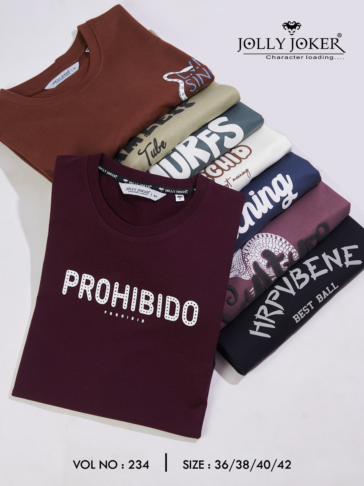 Vol 234 Drop Shoulder Jolly Joker Cotton Looper Mens Tshirts Wholesale Price