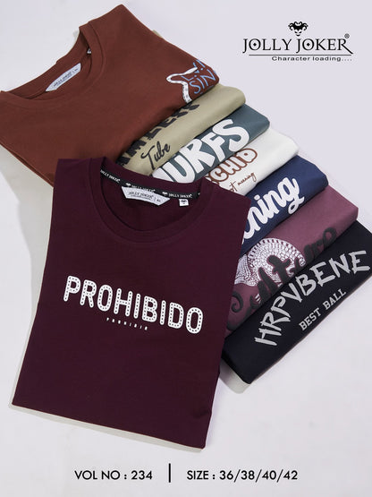 Vol 234 Drop Shoulder Jolly Joker Cotton Looper Mens Tshirts Wholesale Price
