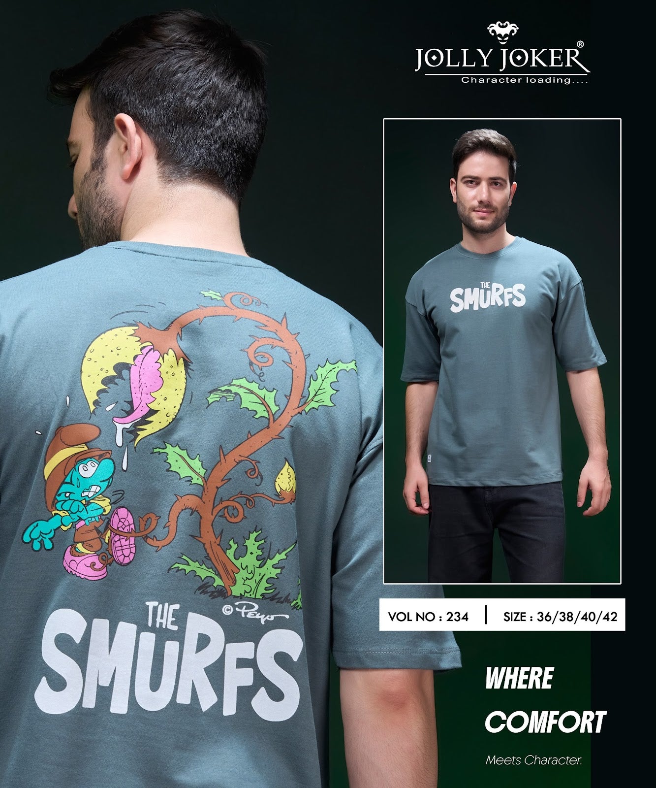 Vol 234 Drop Shoulder Jolly Joker Cotton Looper Mens Tshirts Wholesale Price