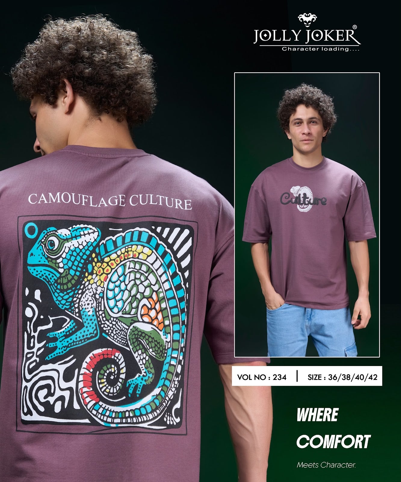 Vol 234 Drop Shoulder Jolly Joker Cotton Looper Mens Tshirts Wholesale Price