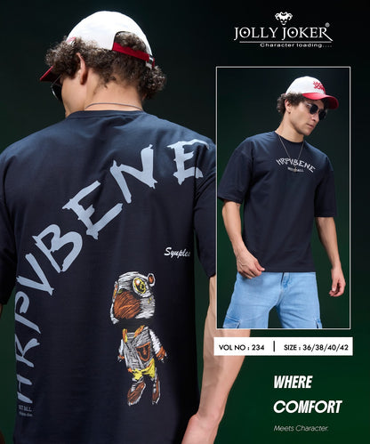 Vol 234 Drop Shoulder Jolly Joker Cotton Looper Mens Tshirts Wholesale Price