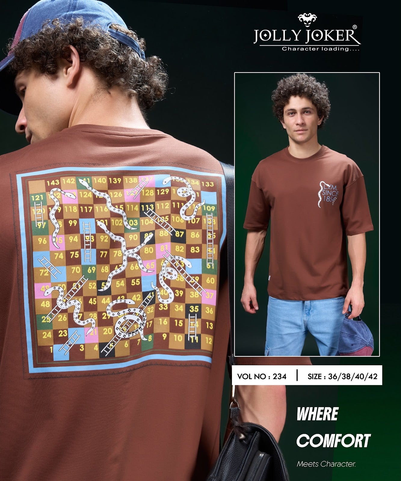 Vol 234 Drop Shoulder Jolly Joker Cotton Looper Mens Tshirts Wholesale Price