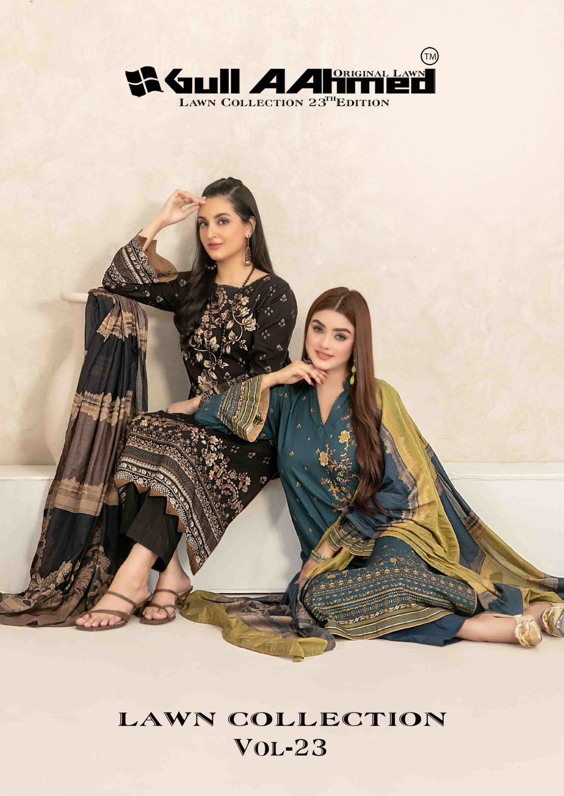 Vol 23 Lawn Collection Gul Ahmed Karachi Salwar Suits Supplier Ahmedabad