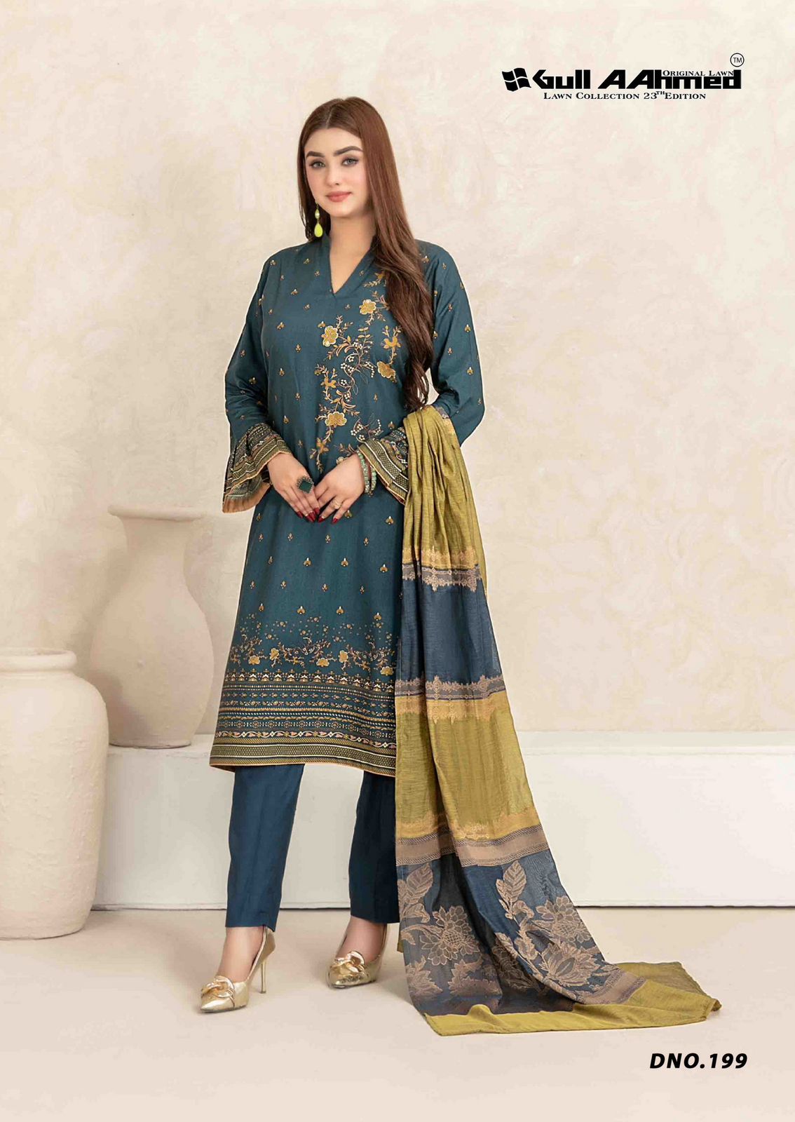 Vol 23 Lawn Collection Gul Ahmed Karachi Salwar Suits Supplier Ahmedabad