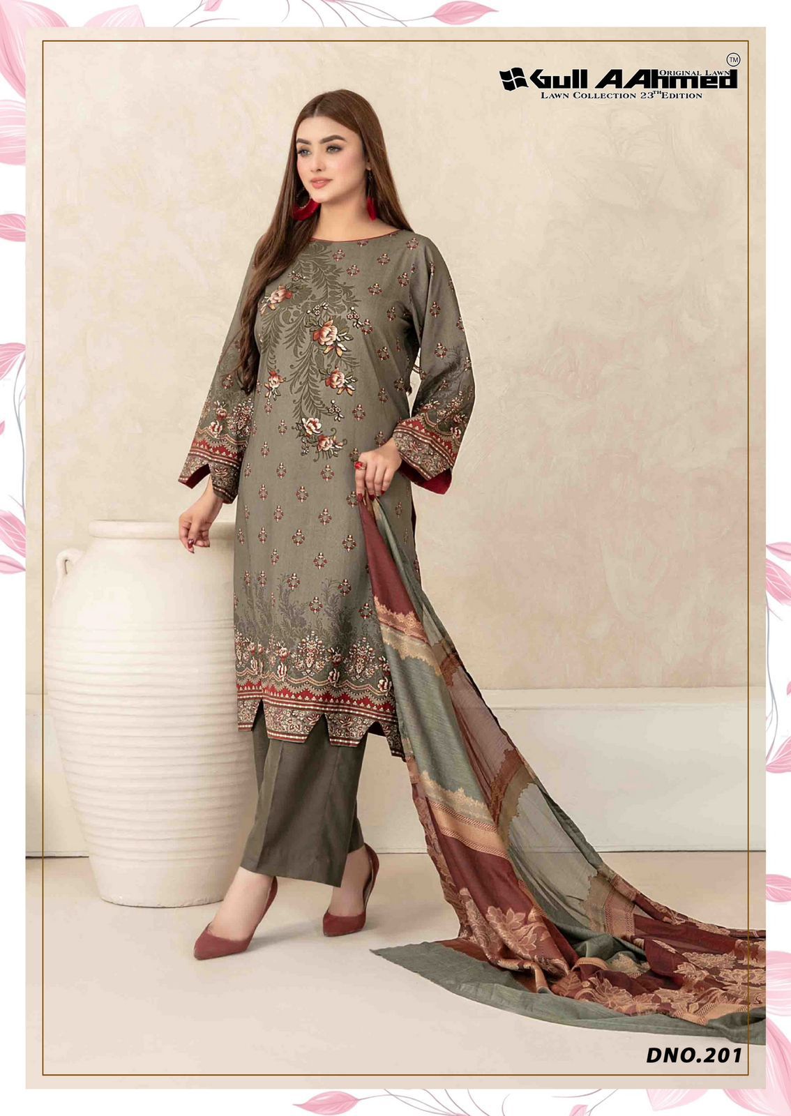 Vol 23 Lawn Collection Gul Ahmed Karachi Salwar Suits Supplier Ahmedabad