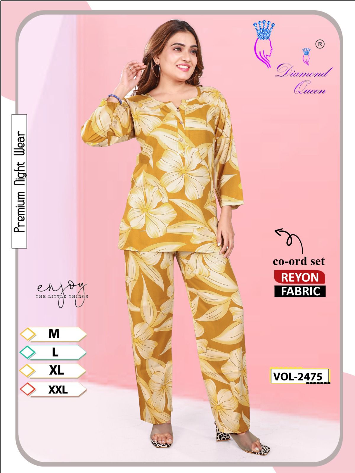 Vol 2475 Diamond Queen Reyon Co Ord Set Supplier