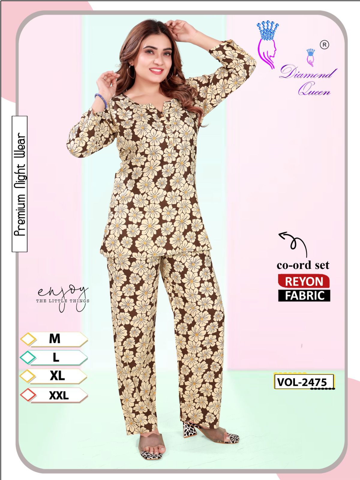 Vol 2475 Diamond Queen Reyon Co Ord Set Supplier