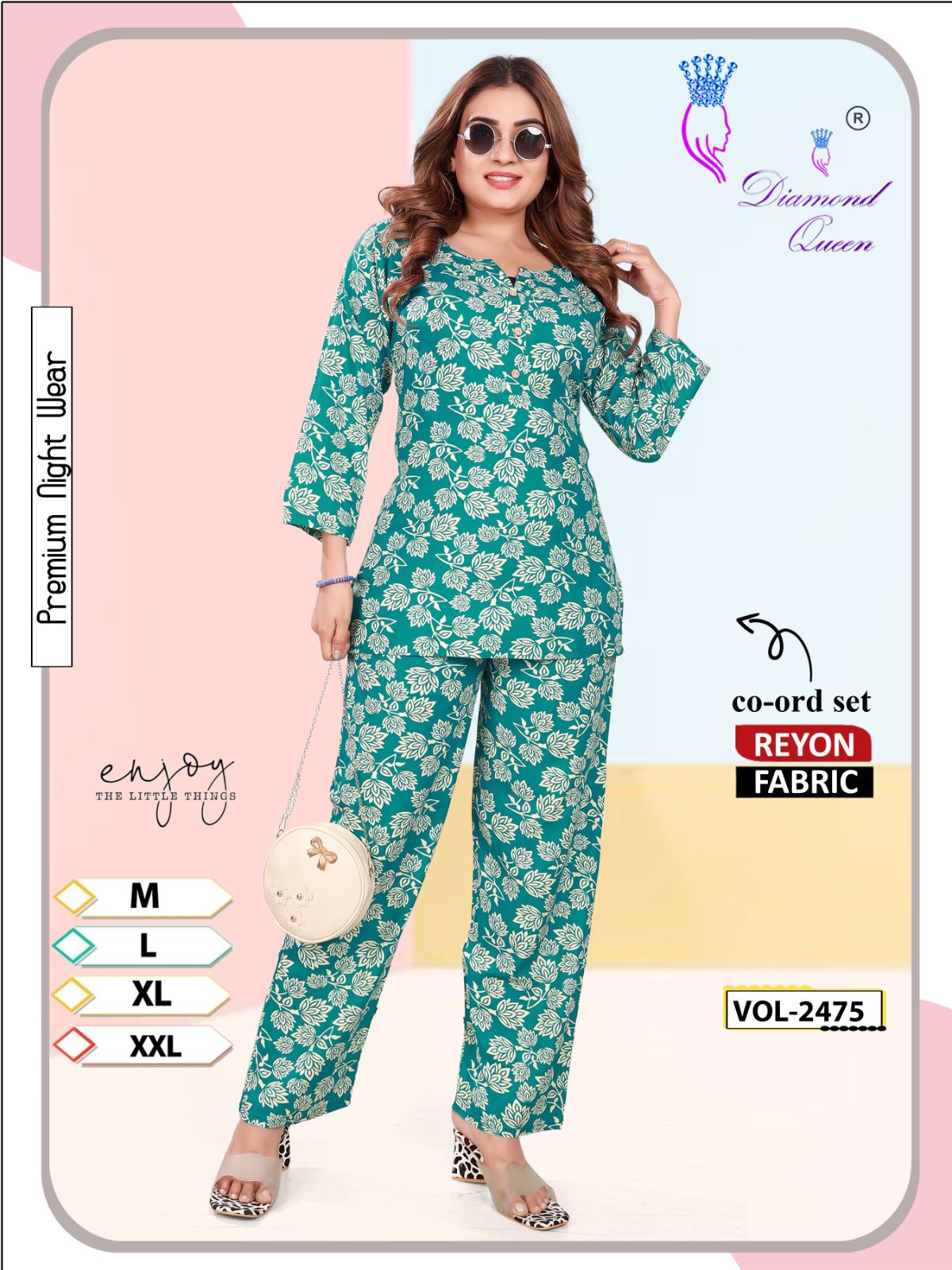 Vol 2475 Diamond Queen Reyon Co Ord Set Supplier