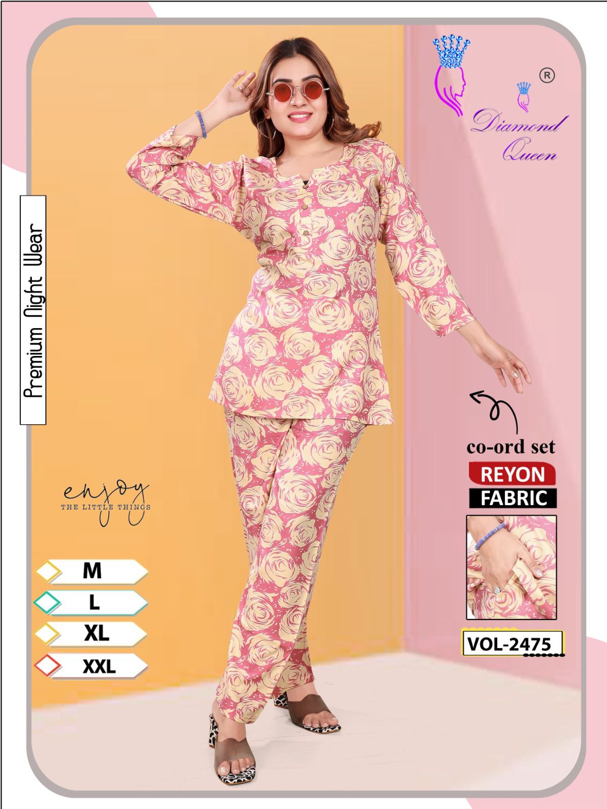 Vol 2475 Diamond Queen Reyon Co Ord Set Supplier