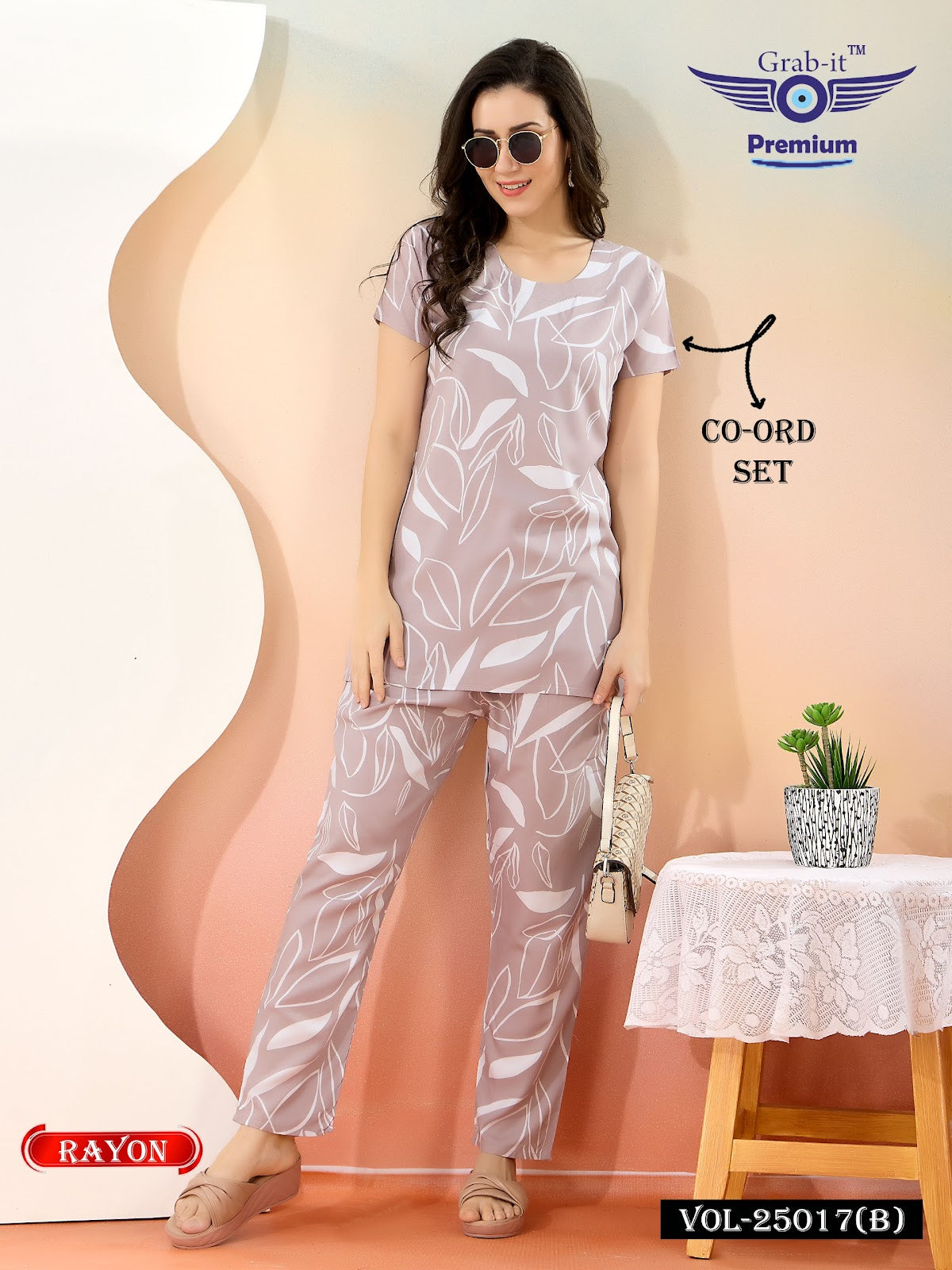 Vol 25017 B Grab It Rayon Co Ord Set Supplier Ahmedabad