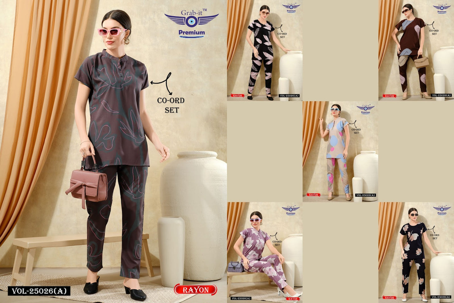 Vol 25026 A Grab It Rayon Co Ord Set Exporter Ahmedabad