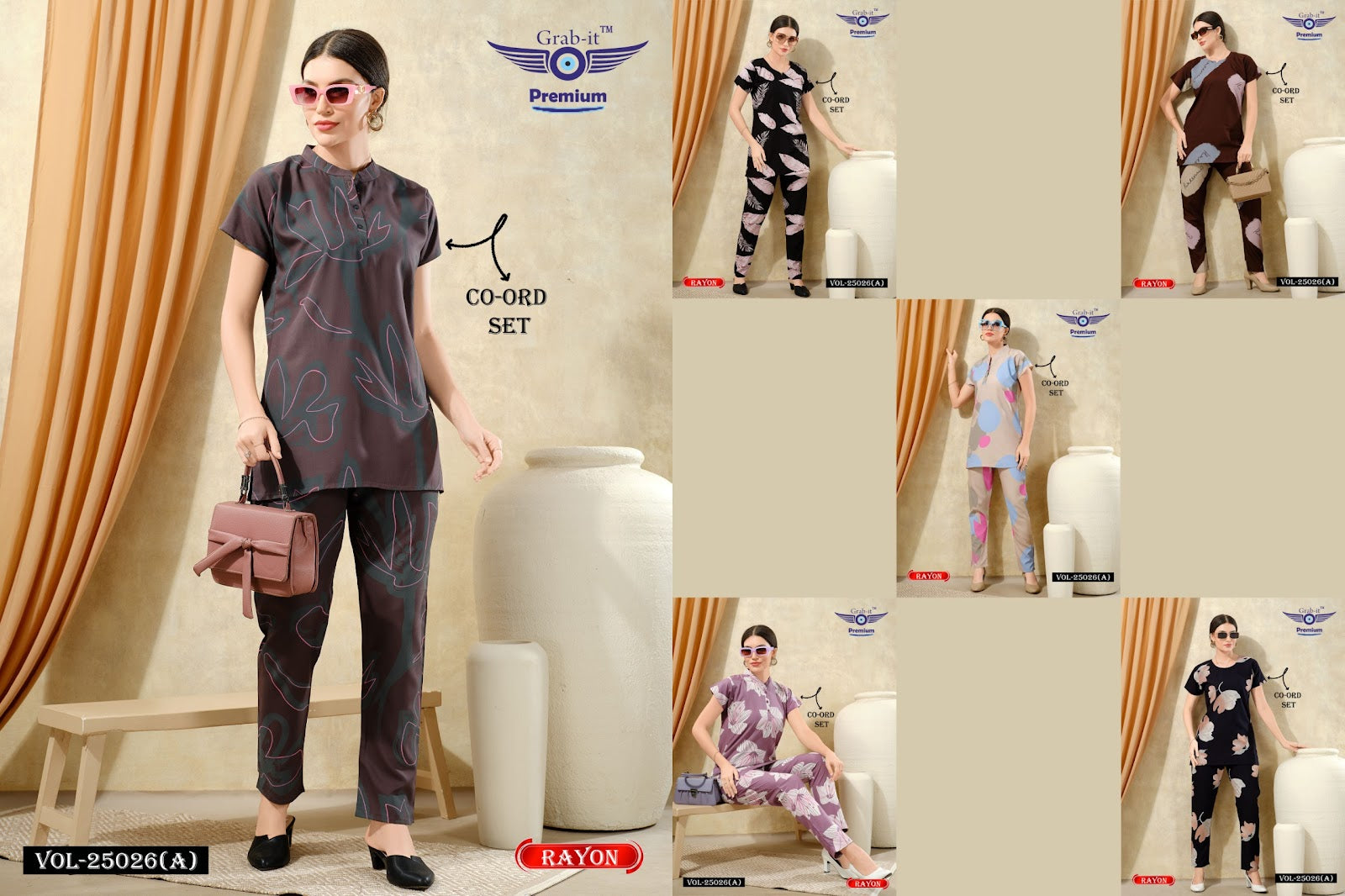 Vol 25026 A Grab It Rayon Co Ord Set Exporter Ahmedabad