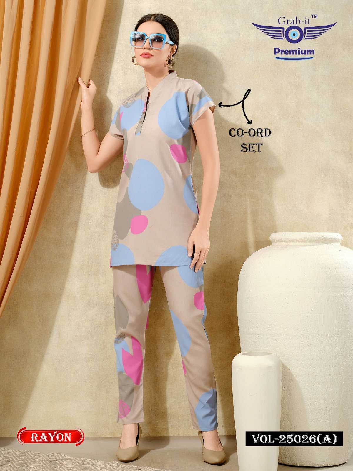 Vol 25026 A Grab It Rayon Co Ord Set Exporter Ahmedabad