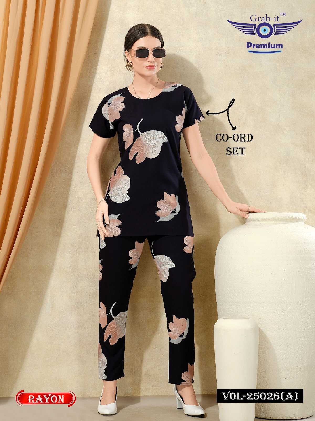 Vol 25026 A Grab It Rayon Co Ord Set Exporter Ahmedabad