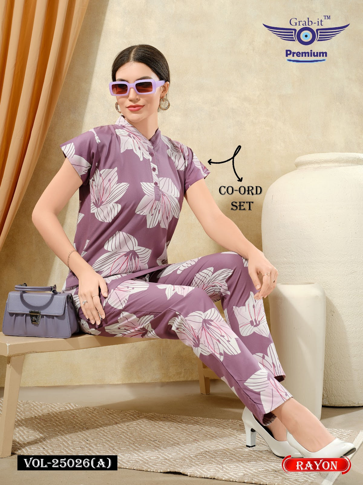 Vol 25026 A Grab It Rayon Co Ord Set Exporter Ahmedabad