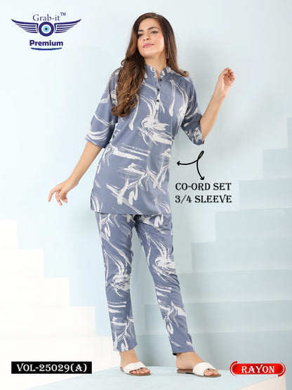 Vol 25029 A Grab It Rayon Co Ord Set Wholesale Price
