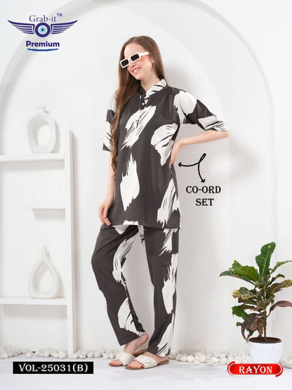 Vol 25031 B Grab It Rayon Co Ord Set Wholesaler Ahmedabad