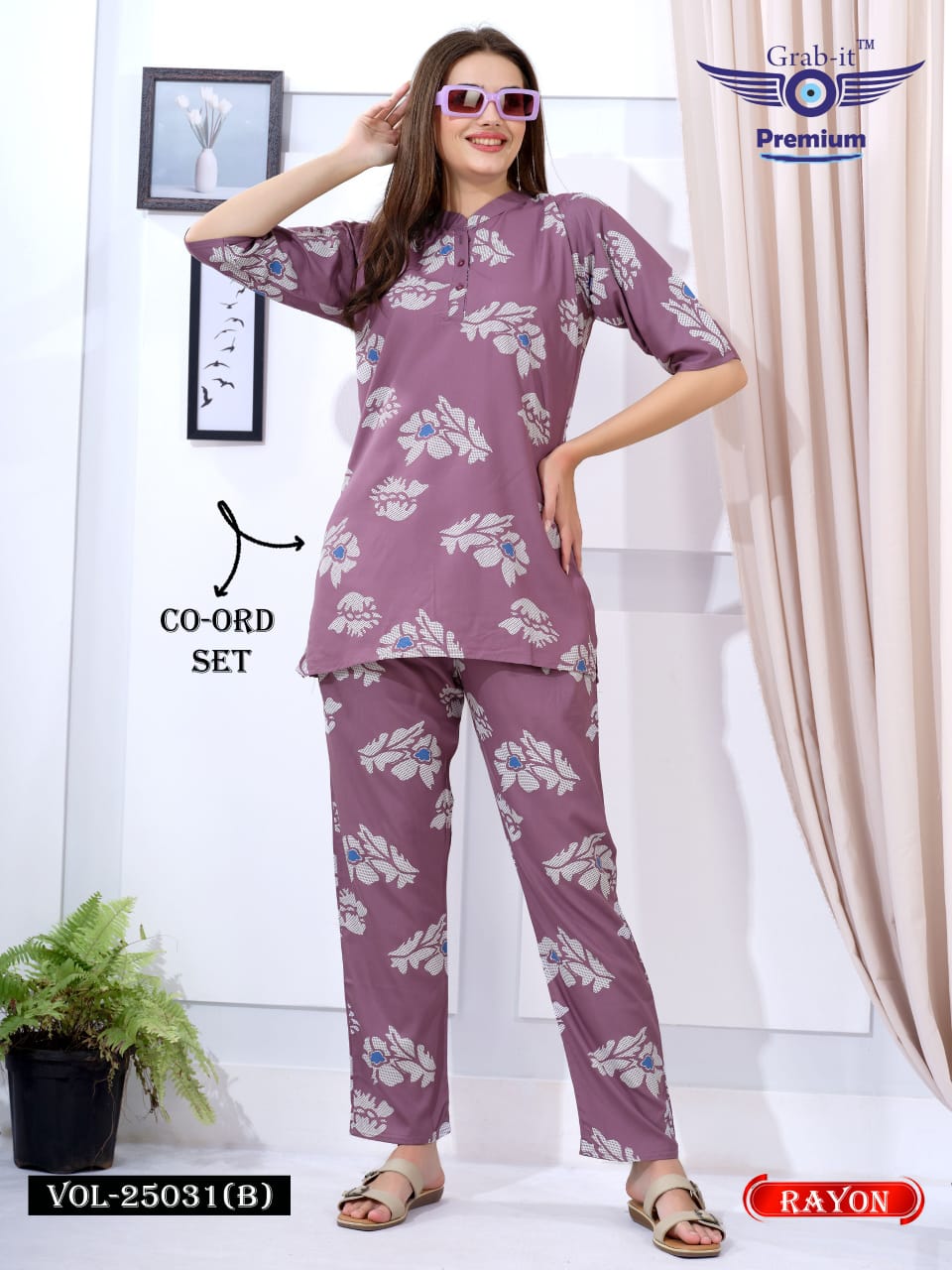 Vol 25031 B Grab It Rayon Co Ord Set Wholesaler Ahmedabad
