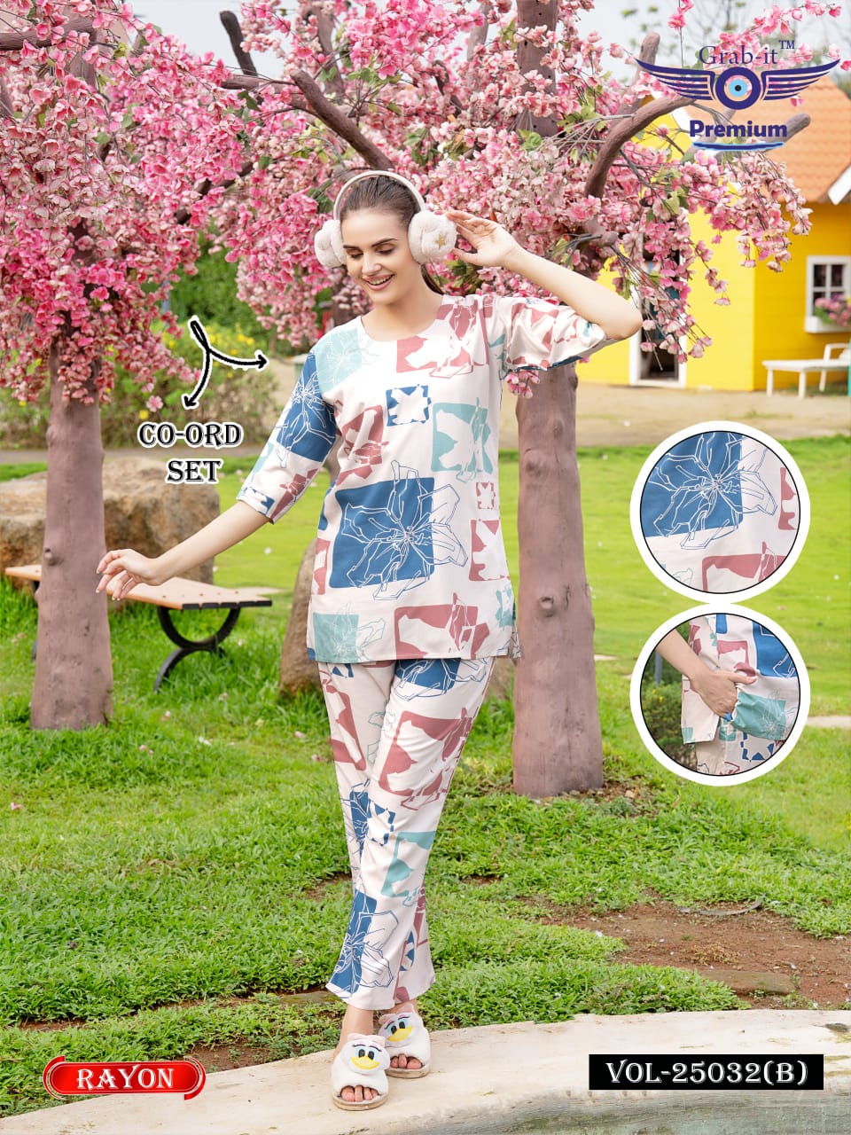 Vol 25032-B Grab It Rayon Co Ord Set Supplier Ahmedabad