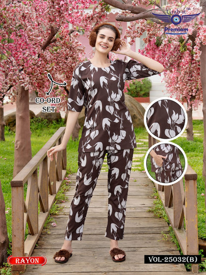 Vol 25032-B Grab It Rayon Co Ord Set Supplier Ahmedabad