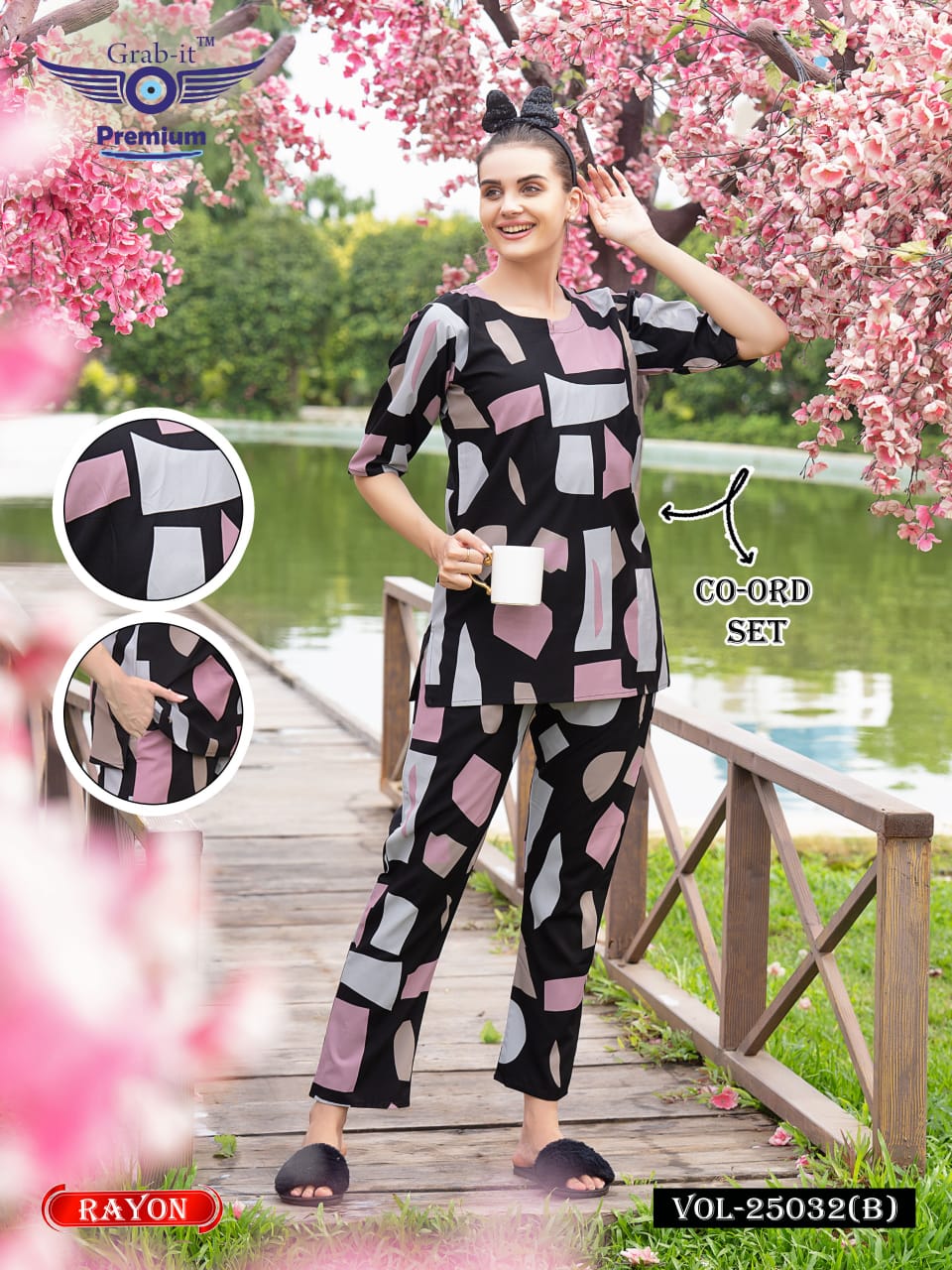 Vol 25032-B Grab It Rayon Co Ord Set Supplier Ahmedabad