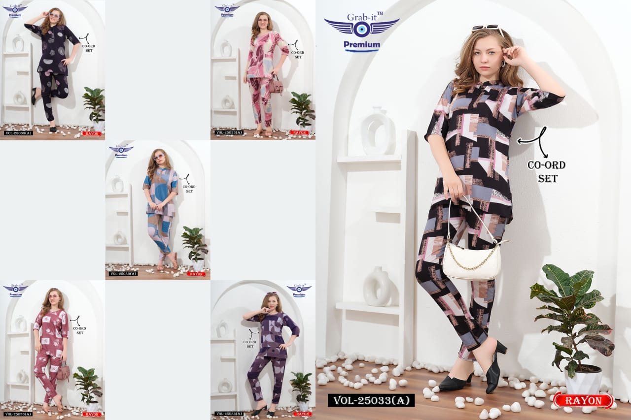Vol 25033 A Grab It Rayon Co Ord Set Manufacturer