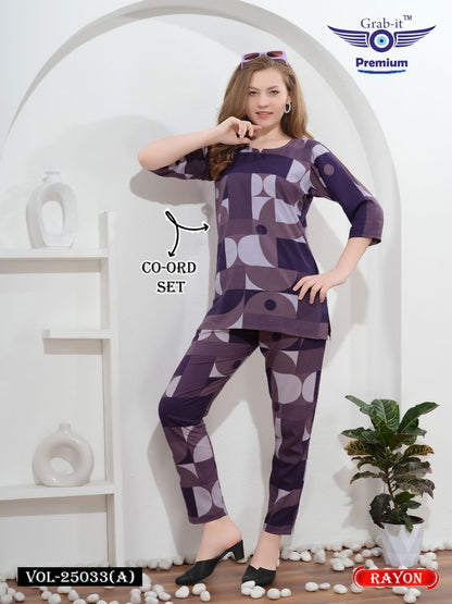 Vol 25033 A Grab It Rayon Co Ord Set Manufacturer