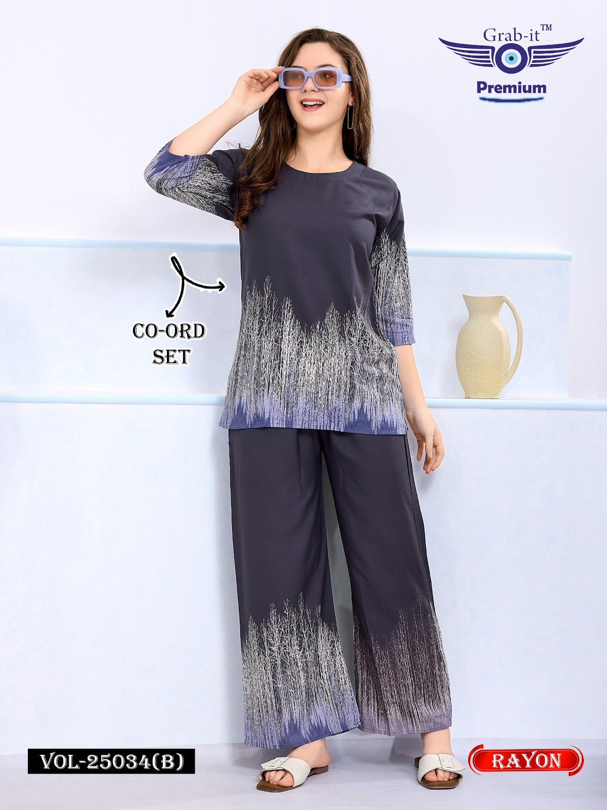 Vol 25034 B Grab It Rayon Co Ord Set Manufacturer