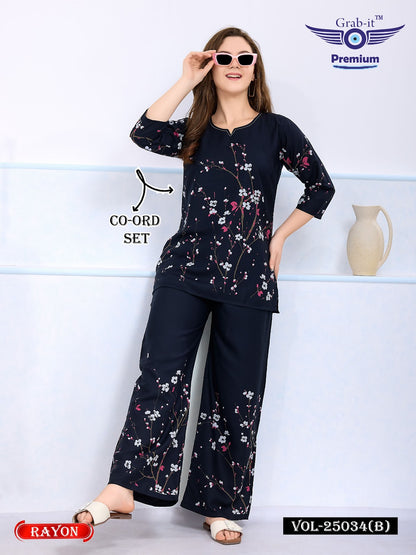Vol 25034 B Grab It Rayon Co Ord Set Manufacturer