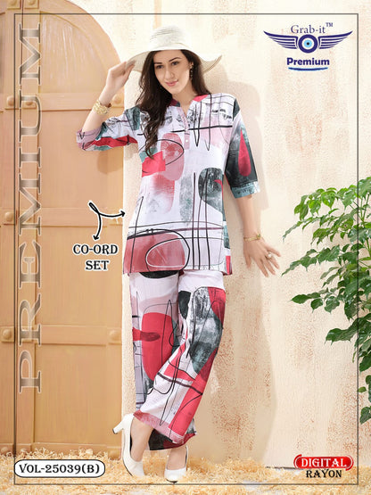 Vol 25039 B Grab It Rayon Co Ord Set Wholesale Rate