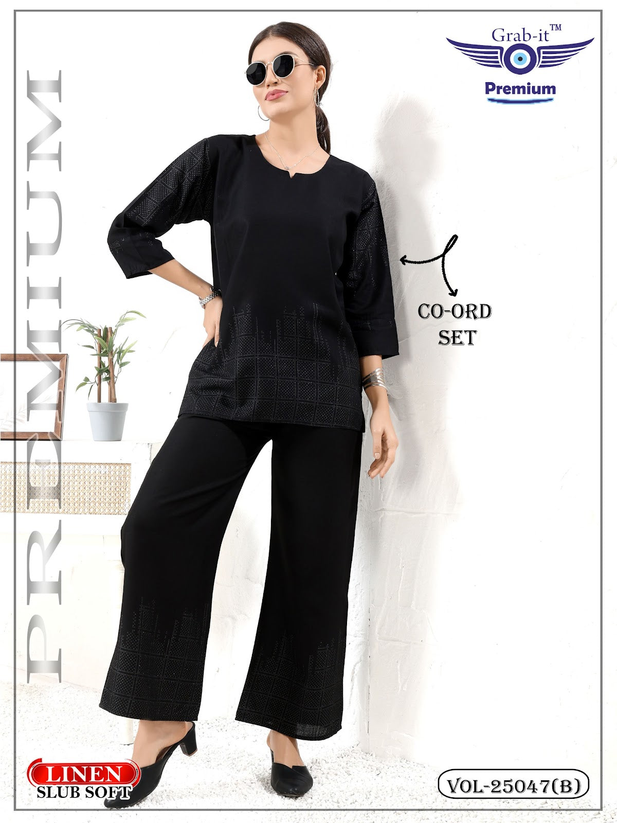 Vol 25047-B Grab It Linen Slub Co Ord Set Manufacturer