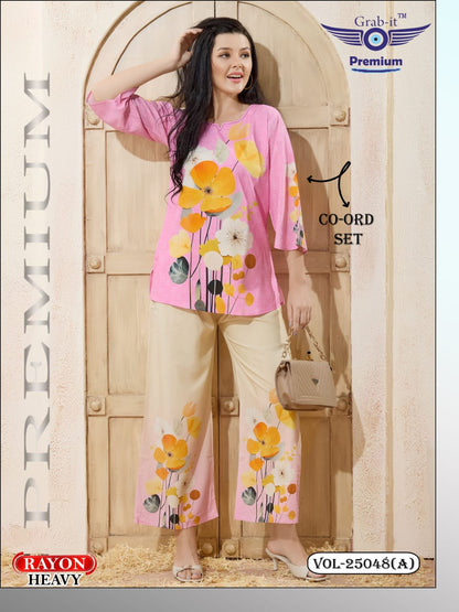 Vol 25048 A Grab It Rayon Co Ord Set Wholesaler Gujarat