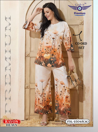 Vol 25048 A Grab It Rayon Co Ord Set Wholesaler Gujarat
