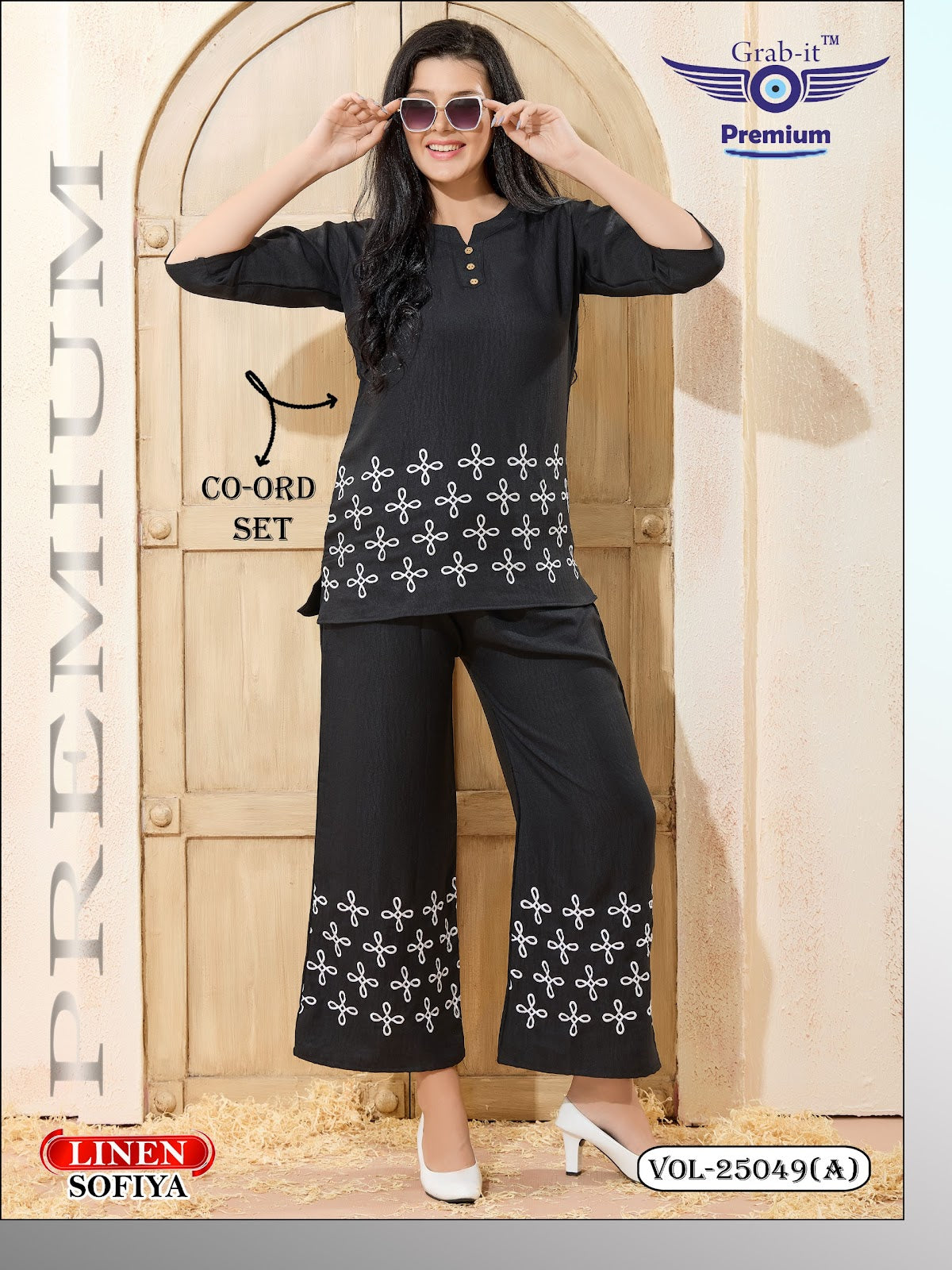 Vol 25049-A Grab It Linen Sofiya Co Ord Set Wholesale