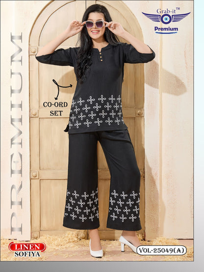 Vol 25049-A Grab It Linen Sofiya Co Ord Set Wholesale