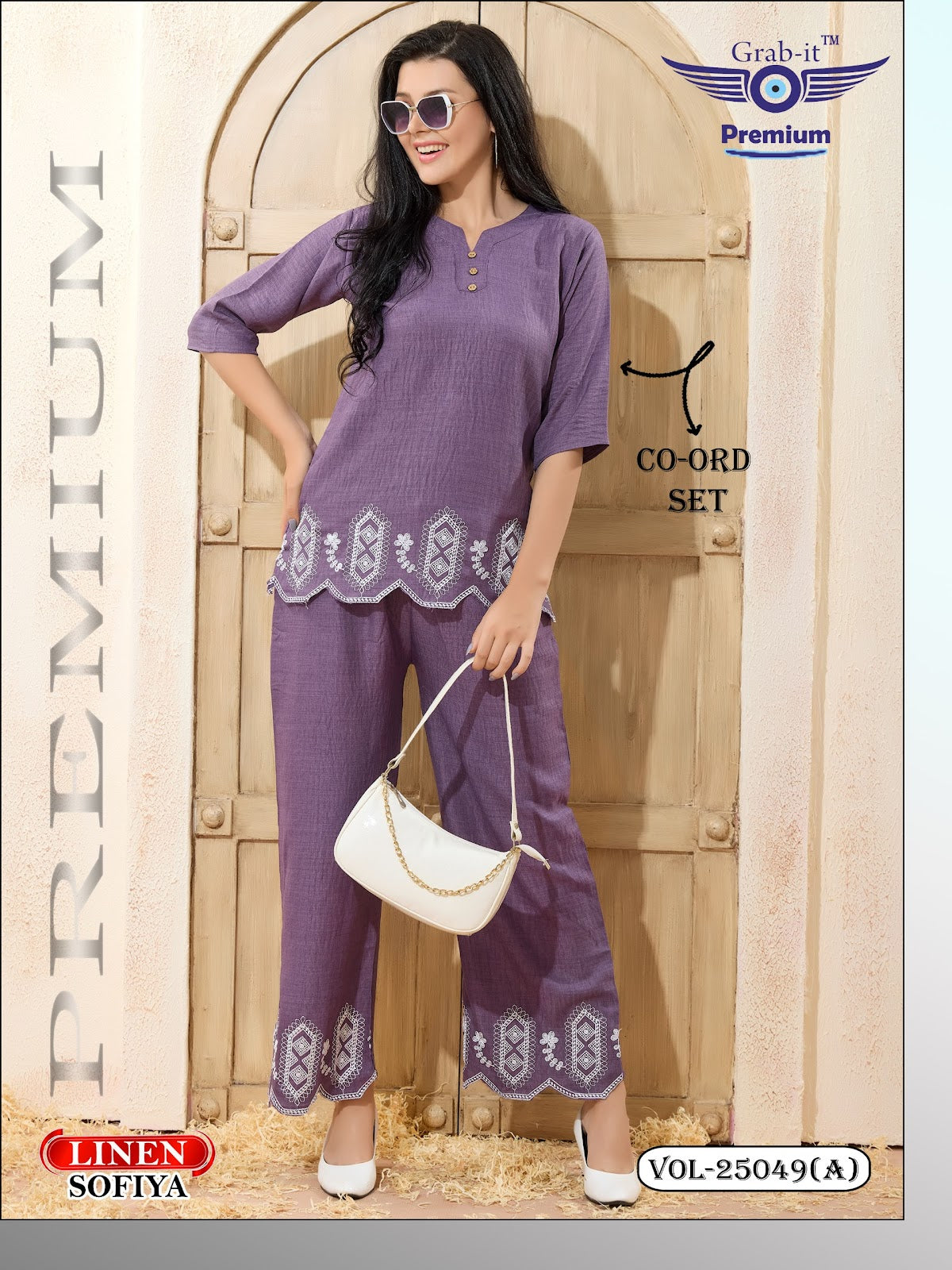 Vol 25049-A Grab It Linen Sofiya Co Ord Set Wholesale