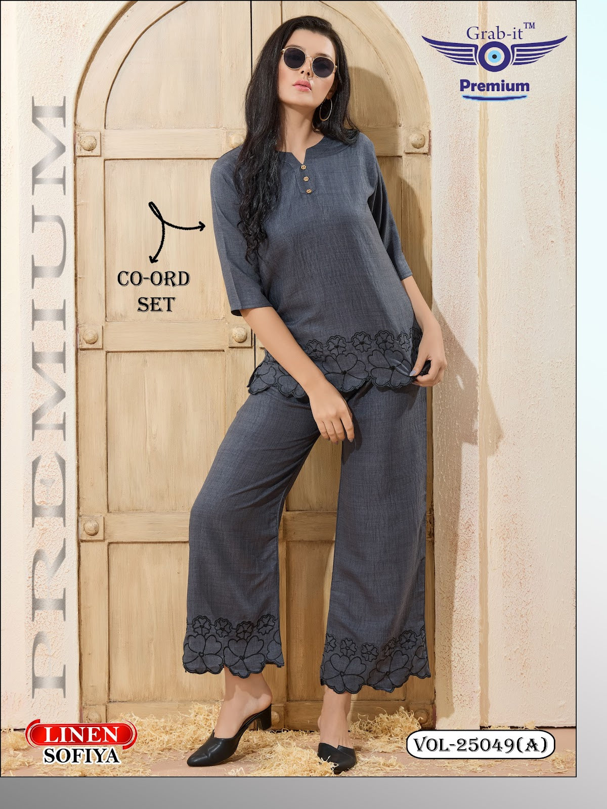 Vol 25049-A Grab It Linen Sofiya Co Ord Set Wholesale