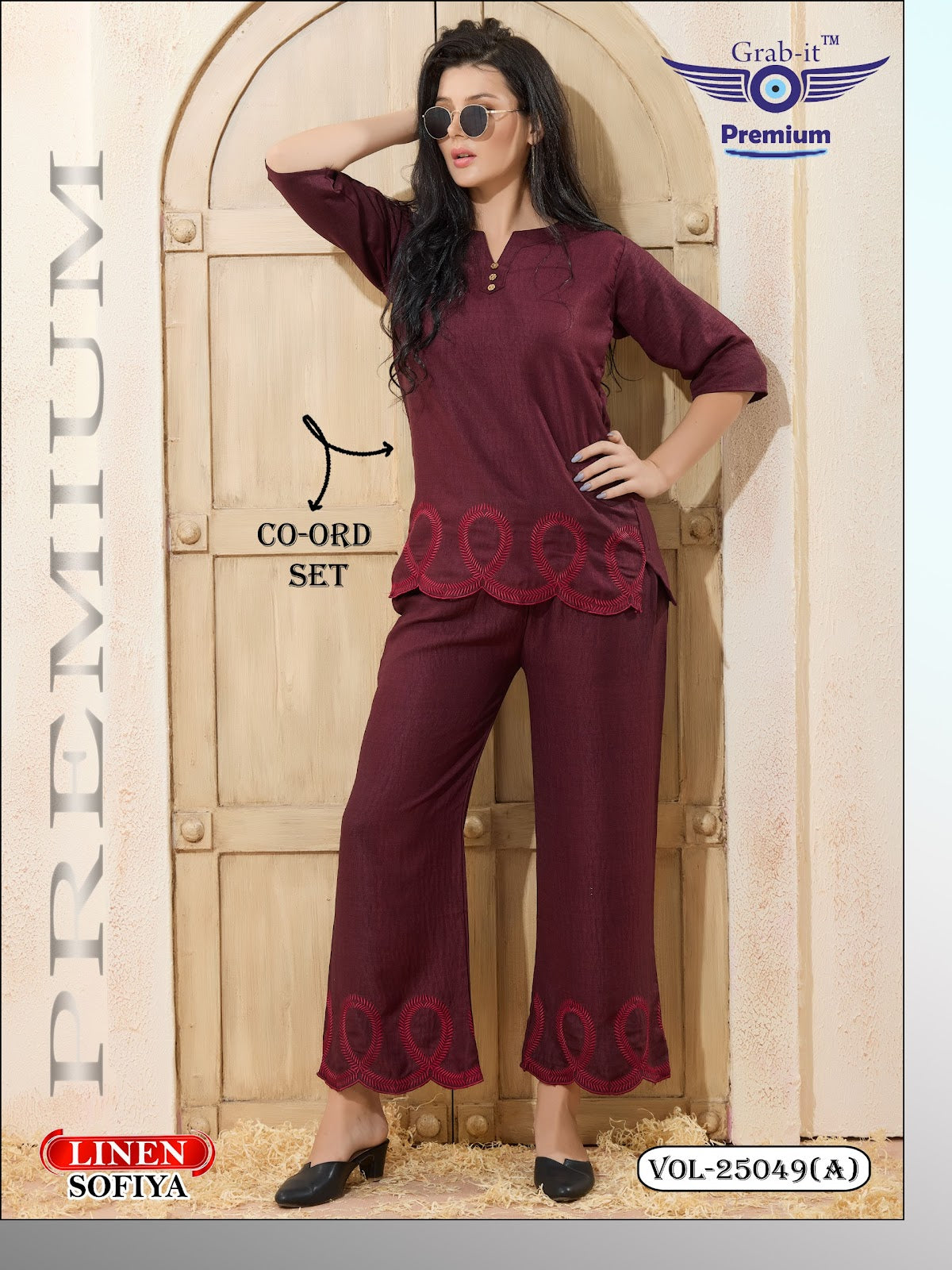 Vol 25049-A Grab It Linen Sofiya Co Ord Set Wholesale