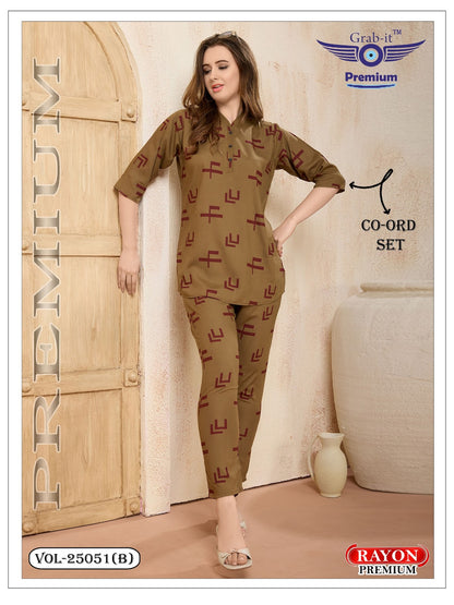 Vol 25051 B Grab It Rayon Co Ord Set Exporter Gujarat