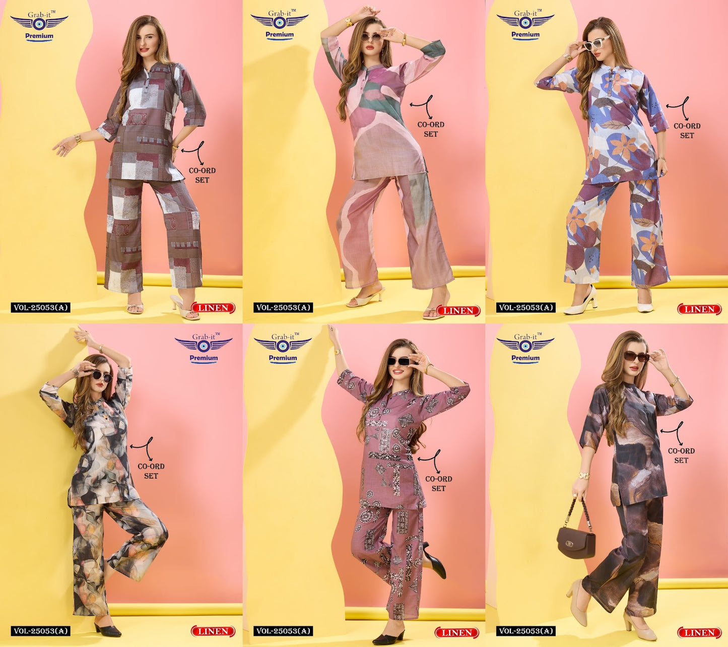 Vol 25053 A Grab It Linen Co Ord Set Supplier Ahmedabad