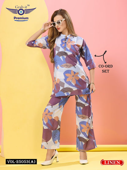 Vol 25053 A Grab It Linen Co Ord Set Supplier Ahmedabad