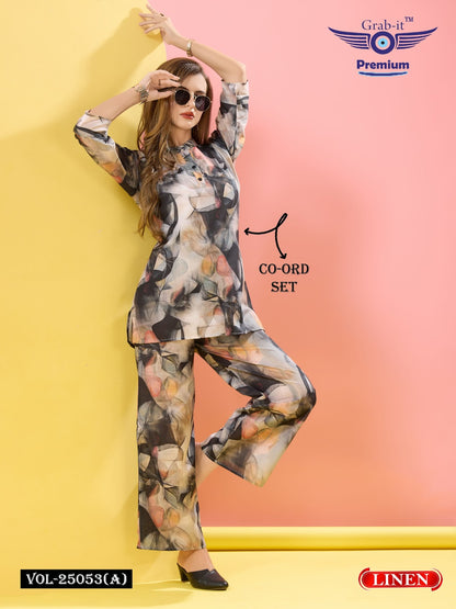 Vol 25053 A Grab It Linen Co Ord Set Supplier Ahmedabad