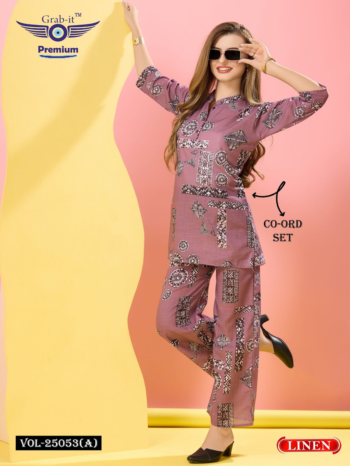 Vol 25053 A Grab It Linen Co Ord Set Supplier Ahmedabad