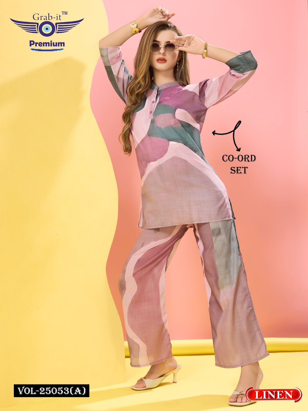 Vol 25053 A Grab It Linen Co Ord Set Supplier Ahmedabad