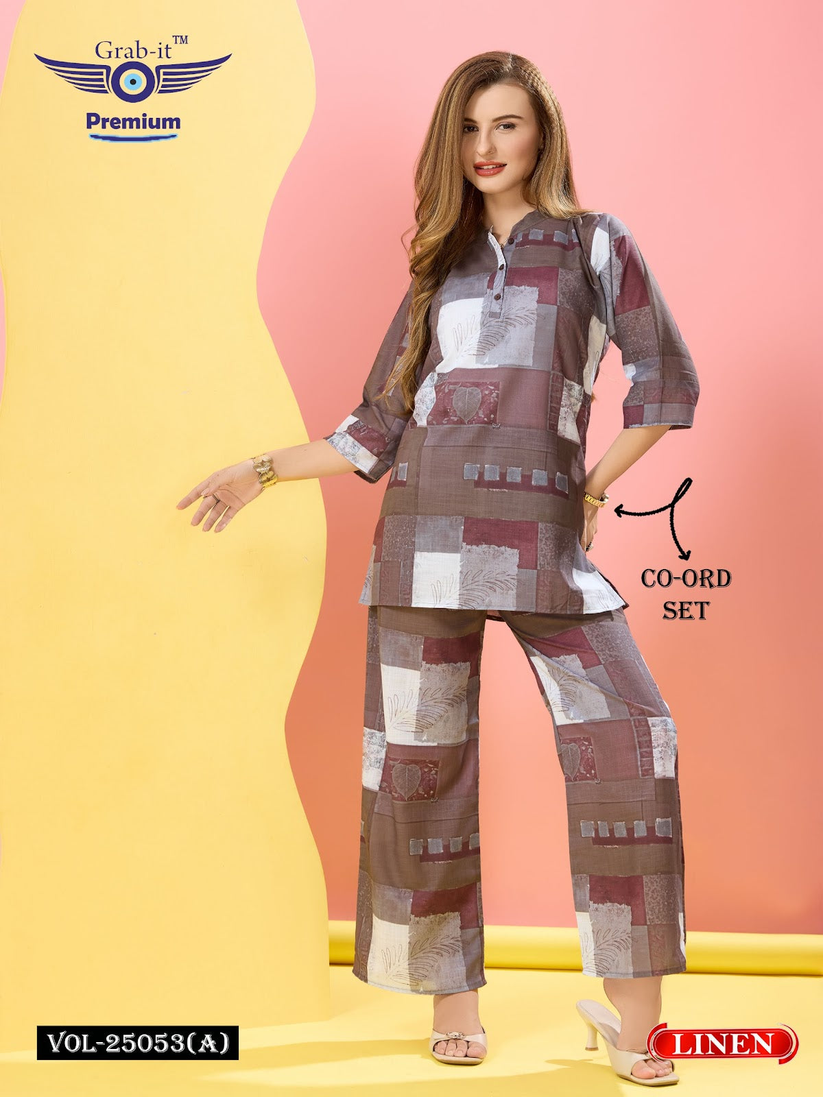 Vol 25053 A Grab It Linen Co Ord Set Supplier Ahmedabad